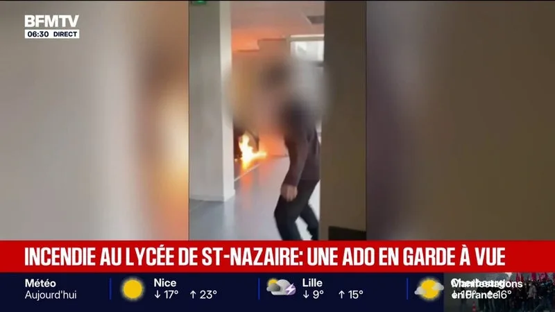 SOUPÇONNÉE D’AVOIR MIS LE FEU DANS SON LYCÉE, UNE ADOLESCENTE INTERPELLÉE À SAINT-NAZAIRE