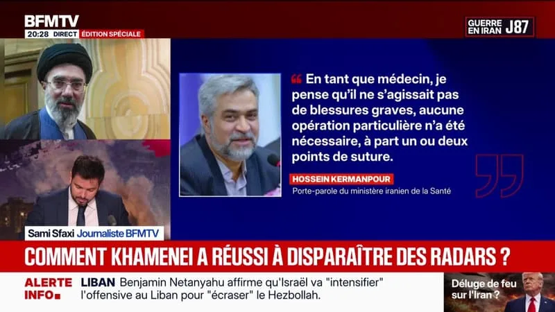 IRAN : MOJTABA KHAMENEI N’AURAIT SUBI QUE DES “BLESSURES SUPERFICIELLES”, SELON LE PORTE-PAROLE DU MINISTÈRE IRANIEN DE LA SANTÉ