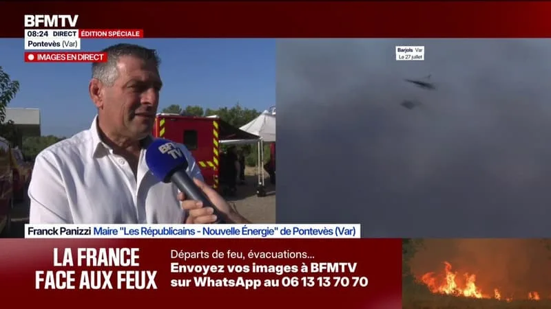 « C’EST FORMIDABLE CET ENGOUEMENT », ESTIME FRANCK PANIZZI, MAIRE DE PONTEVÈS, DANS LE VAR, AU SUJET DES HABITANTS VENANT EN AIDE AUX POMPIERS DANS LA LUTTE CONTRE LES FEUX