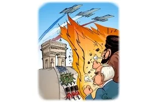 LE DESSIN DE CHAUNU : LE DÉFILÉ DU 14 JUILLET PLACÉ SOUS LE SIGNE DE LA FORCE EUROPÉENNE