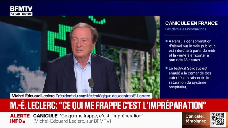 CLIMATISEURS, VENTILATEURS DANS LES MAGASINS LECLERC: « IL N’Y A PAS DE RUPTURE », ASSURE SON PRÉSIDENT MICHEL-ÉDOUARD LECLERC