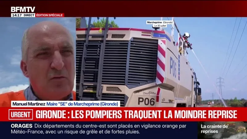 INCENDIE EN GIRONDE: « JE DIRAI À LA POPULATION DE RÉINTÉGRER LEUR DOMICILE QUAND ON SERA EN TOTALE SÉCURITÉ », EXPLIQUE LE MAIRE DE MARCHEPRIME
