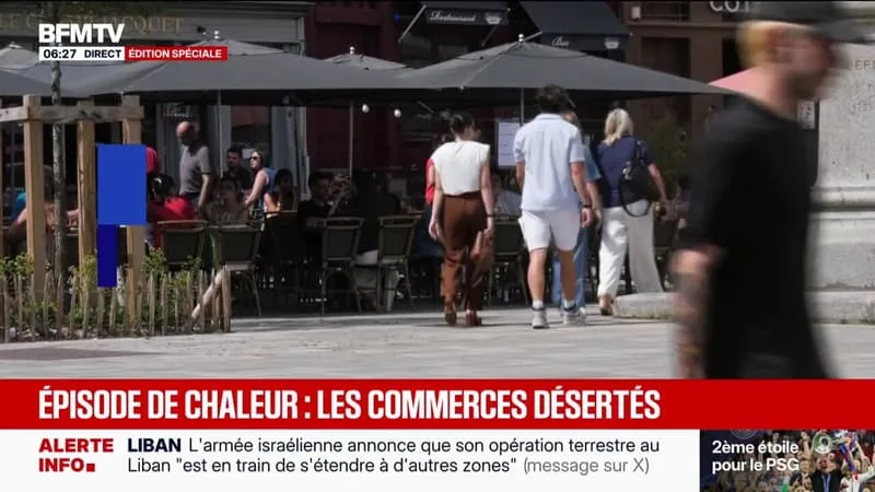 CANICULE: LES COMMERCES DÉSERTÉS ET UNE CHUTE DU CHIFFRE D’AFFAIRES DURANT L’ÉPISODE DE CHALEUR