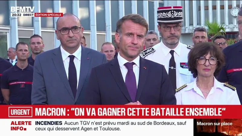 INCENDIES: « 116.000 HECTARES ONT BRÛLÉ DEPUIS LE DÉBUT DE CETTE SAISON DES FEUX », INDIQUE EMMANUEL MACRON
