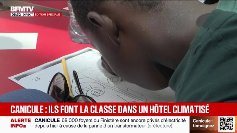 « ON TRAVAILLE DANS DE MEILLEURES CONDITIONS »: EN RAISON DE LA CANICULE, CES ÉLÈVES FONT CLASSE DANS UN HÔTEL CLIMATISÉ