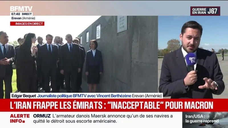 EMMANUEL MACRON DÉNONCE LES FRAPPES IRANIENNES « INACCEPTABLES » CONTRE LES ÉMIRATS ARABES UNIS