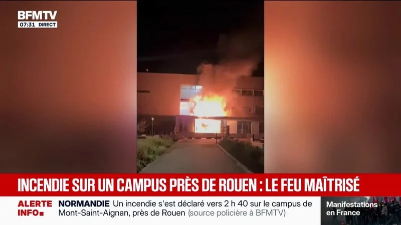 UNE ENQUÊTE OUVERTE APRÈS UN INCENDIE DANS UN BÂTIMENT DE L’UNIVERSITÉ DE ROUEN-NORMANDIE