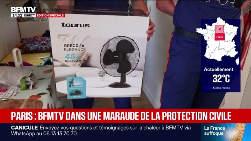 CANICULE: DES VENTILATEURS DISTRIBUÉS PAR LA PROTECTION CIVILE À PARIS