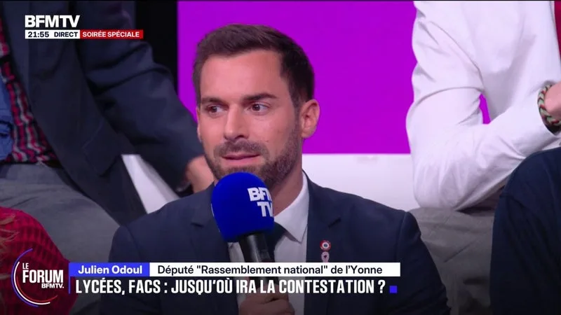 FORUM BFMTV – MOBILISATION LYCÉENNE: « JE PARTAGE CES PROBLÈMES DE RYTHMES » SCOLAIRES, DÉCLARE JULIEN ODOUL, DÉPUTÉ RN DE L’YONNE