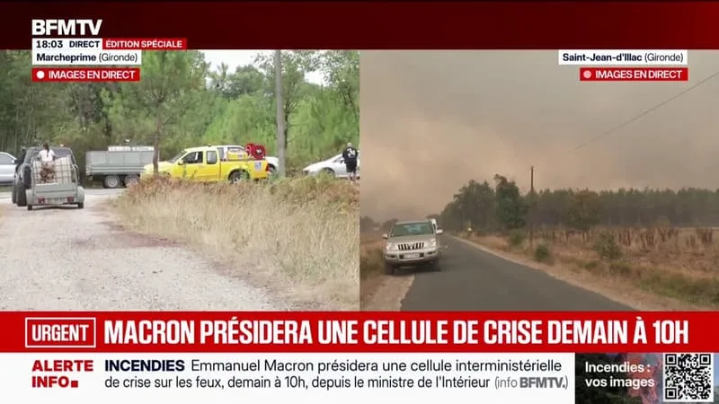 EMMANUEL MACRON PRÉSIDERA UNE CELLULE INTERMINISTÉRIELLE DE CRISE SUR LES FEUX LUNDI MATIN