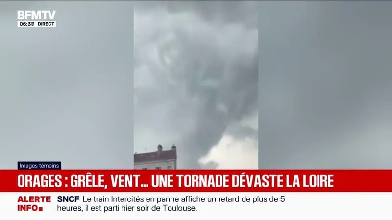 GRÊLE, VENT… À CAUSE DES ORAGES, UNE TORNADE A FRAPPÉ LA LOIRE ET A CAUSÉ BEAUCOUP DE DÉGÂTS