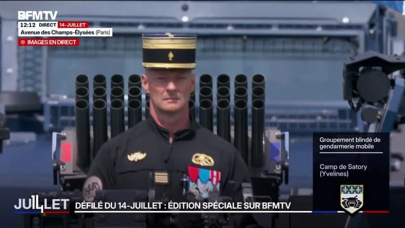 14-JUILLET: LE GROUPEMENT BLINDÉ DE GENDARMERIE MOBILE DÉFILE SUR LES CHAMPS-ÉLYSÉES