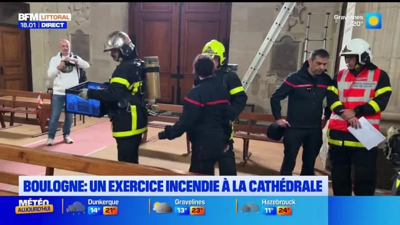À BOULOGNE-SUR-MER, UN EXERCICE INCENDIE A EU LIEU À LA BASILIQUE NOTRE-DAME