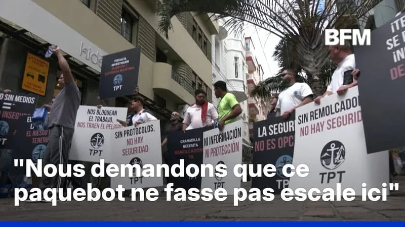 MANIFESTATION AUX ÎLES CANARIES CONTRE L’ARRIVÉE DU MV HONDIUS, TOUCHÉ PAR UN FOYER D’HANTAVIRUS
