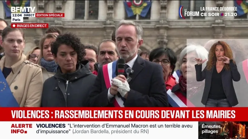 DES RASSEMBLEMENTS EN COURS DEVANT PLUSIEURS MAIRIES DU PAYS POUR DÉNONCER LES VIOLENCES ET LES PILLAGES DU WEEK-END