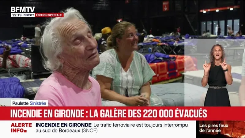 BFMTV AVEC LES 200.000 ÉVACUÉS DES INCENDIES AU PARC DES EXPOSITIONS DE BORDEAUX