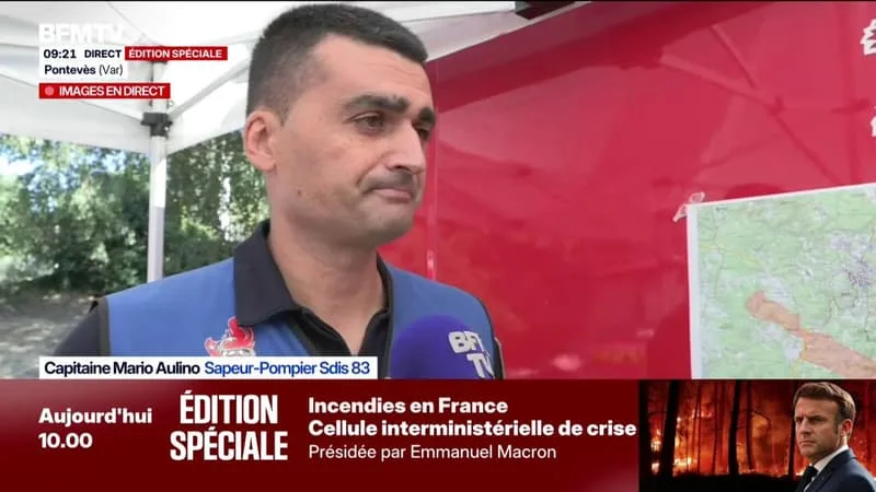 « HIER SOIR, NOUS AVONS EU TROIS DÉPARTS DE FEU SUR LA COMMUNE DE VARAGES », DÉCLARE LE CAPITAINE MARIO AULINO, SAPEUR-POMPIER SDIS 83