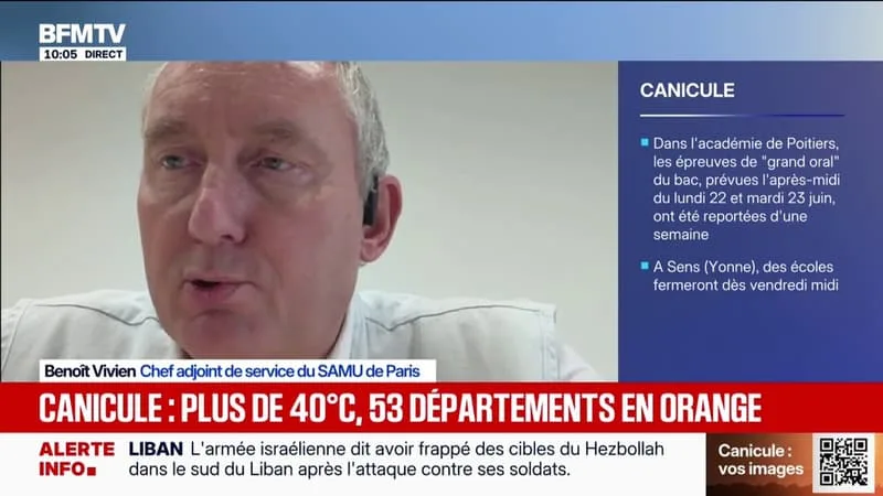 CANICULE: « NOUS AVONS UNE AUGMENTATION DES APPELS », CONFIE LE CHEF ADJOINT DE SERVICE DU SAMU DE PARIS