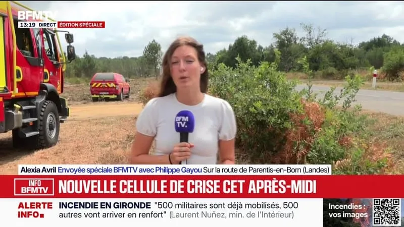 INCENDIE DANS LES LANDES: LES POMPIERS FACE AUX REPRISES DE FEUX