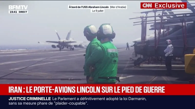 IRAN: LE PORTE-AVIONS USS ABRAHAM-LINCOLN SUR LE PIED DE GUERRE