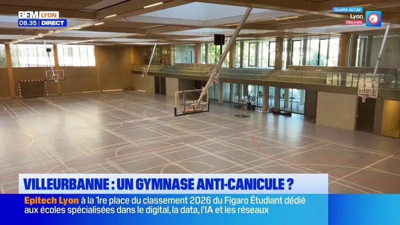 VILLEURBANNE : UN GYMNASE BIENTÔT INAUGURÉ, CONÇU POUR RÉSISTER AUX ÉPISODES DE CANICULE