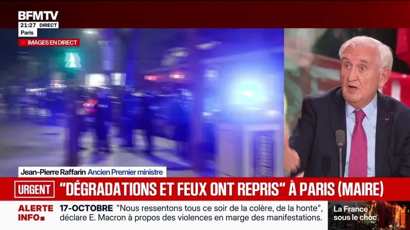 JOURNÉE DU 17-OCTOBRE: « L’INQUIÉTUDE, C’EST QU’ON AIT UNE ESCALADE JUSQU’AU BOUT », DÉCLARE JEAN-PIERRE RAFFARIN, ANCIEN PREMIER MINISTRE