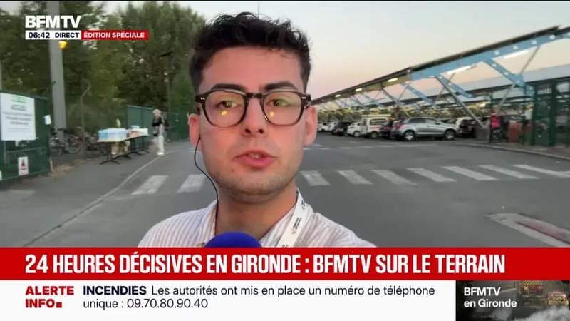« MA MISSION EST DE SERVIR LE PETIT DÉJEUNER AUX ÉVACUÉS QUI DORMENT DANS LEUR VOITURE, AUX POLICIERS QUI VIENNENT, AUX BÉNÉVOLES, À À PEU PRÈS TOUT LE MONDE », DÉCLARE LOU, BÉNÉVOLE AU PARC DES EXPOSITIONS DE BORDEAUX