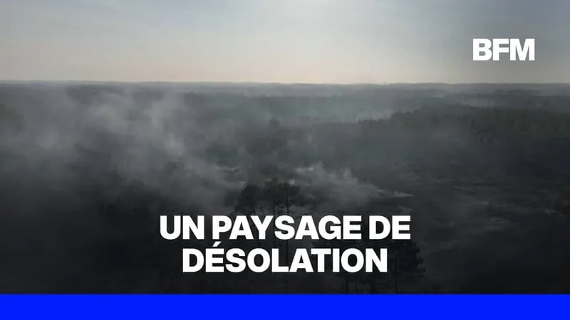 INCENDIE EN GIRONDE: AVEC PLUS DE 42.000 HECTARES BRÛLÉS, LES IMAGES DES DÉGÂTS VUS DU CIEL SONT IMPRESSIONNANTES