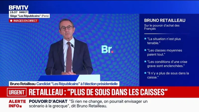 POUVOIR D’ACHAT: « LA SITUATION N’EST PLUS TENABLE », JUGE BRUNO RETAILLEAU, CANDIDAT LES RÉPUBLICAINS À L’ÉLECTION PRÉSIDENTIELLE
