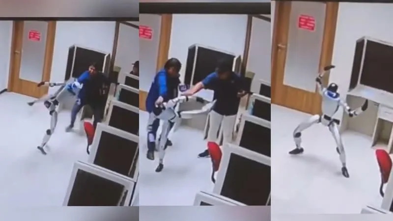 CETTE VIDÉO D’UN ROBOT QUI FRAPPE SES COLLÈGUES HUMAINS A FAIT SENSATION, MAIS C’EST UNE MISE EN SCÈNE, ELLE POSE NÉANMOINS LA QUESTION DES GARDE-FOUS À METTRE EN PLACE POUR LE JOUR OÙ LES ROBOTS EN SERONT VRAIMENT CAPABLES