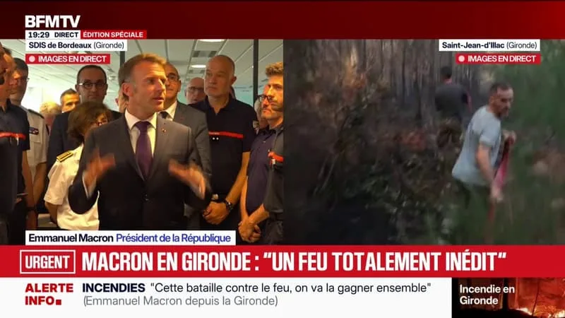 INCENDIES: EMMANUEL MACRON APPELLE « À RESTER UNIS », AVANT « UN RETOUR D’EXPÉRIENCE »