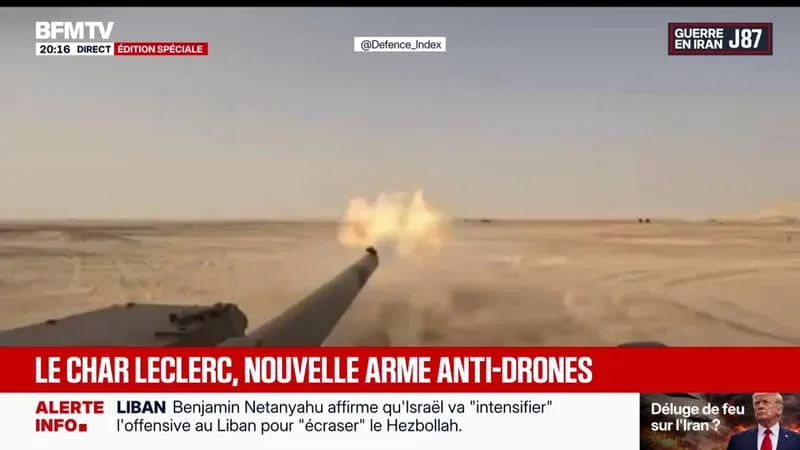 LES IMAGES DE L’ARMÉE FRANÇAISE QUI UTILISE UN CHAR LECLERC, NOUVELLE ARME ANTI-DRONES