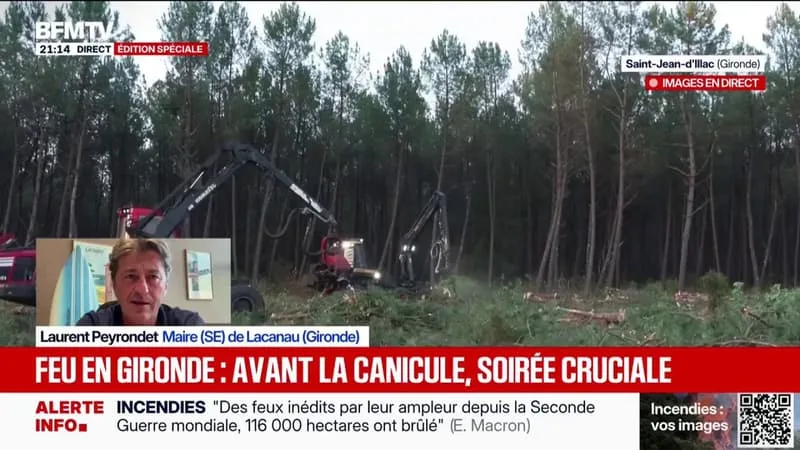 INCENDIES EN GIRONDE: « ON A PLUS DE 350 BÉNÉVOLES QUI CHASSENT LES FUMEROLLES », ASSURE LE MAIRE DE LACANAU