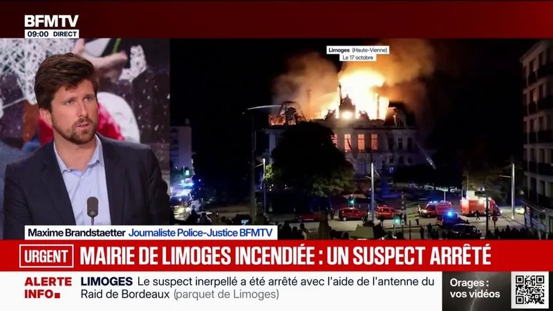 INCENDIE DE LA MAIRIE DE LIMOGES: UN SUSPECT ARRÊTÉ
