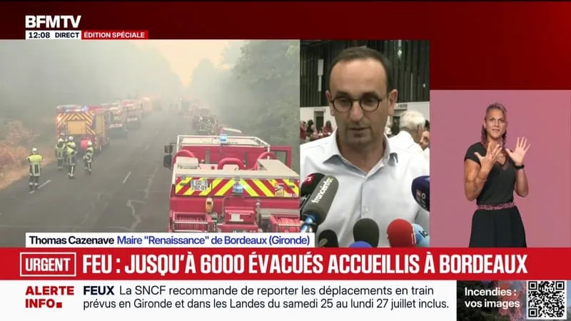 INCENDIE EN GIRONDE: « NOUS AVONS DE QUOI ACCUEILLIR ET BIEN ACCUEILLIR », ASSURE LE MAIRE DE BORDEAUX
