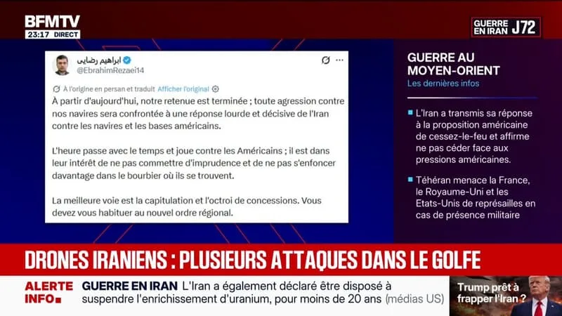LES TENSIONS MARITIMES S’INTENSIFIENT DANS LE DÉTROIT D’ORMUZ AVEC DES ATTAQUES DE DRONES