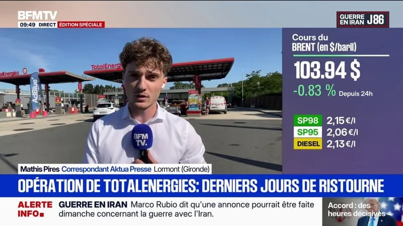 CARBURANTS: DERNIERS JOURS DE RISTOURNE DANS LES STATIONS TOTALENERGIES