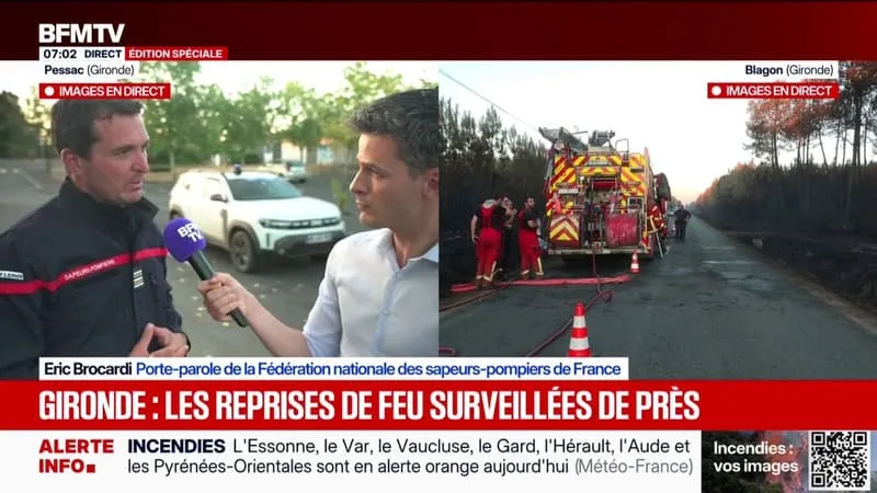 LES SAPEURS-POMPIERS FONT UN POINT SUR L’ÉVOLUTION DES FEUX DANS LA NUIT EN GRIONDE