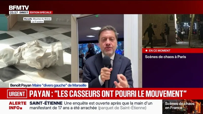 MOBILISATION DU 17 OCTOBRE: « LES CASSEURS ET LES PILLEURS ONT POURRI LES REVENDICATIONS », LANCE LE MAIRE DE MARSEILLE BENOÎT PAYAN