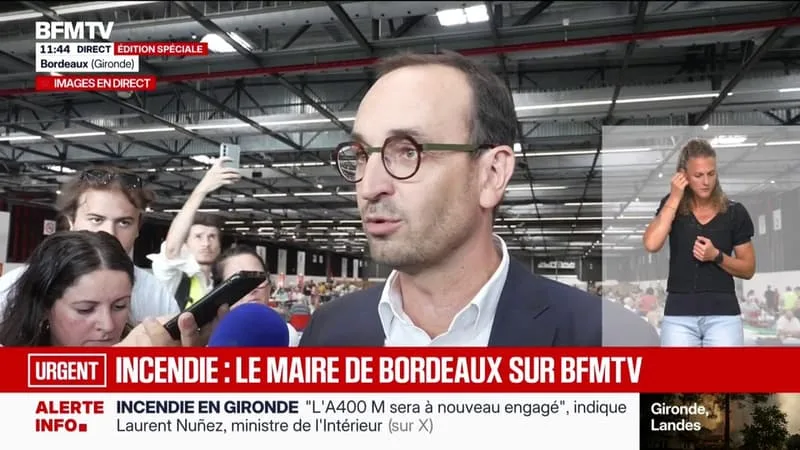 INCENDIE EN GIRONDE: « 2.500 PERSONNES » ACCUEILLIES AU PARC DES EXPOSITIONS DE BORDEAUX, INDIQUE LE MAIRE THOMAS CAZENAVE