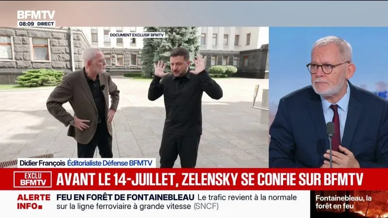 DE RETOUR D’UKRAINE, DIDIER FRANÇOIS, ÉDITORIALISTE DÉFENSE BFMTV, RACONTE COMMENT L’INTERVIEW AVEC VOLODYMYR ZELENSKY S’EST DÉROULÉE
