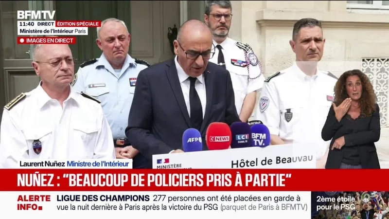 VICTOIRE DU PSG: LAURENT NUÑEZ ÉVOQUE « 780 INTERPELLATIONS, DONT 480 À PARIS » ET 57 FORCES DE L’ORDRE BLESSÉES