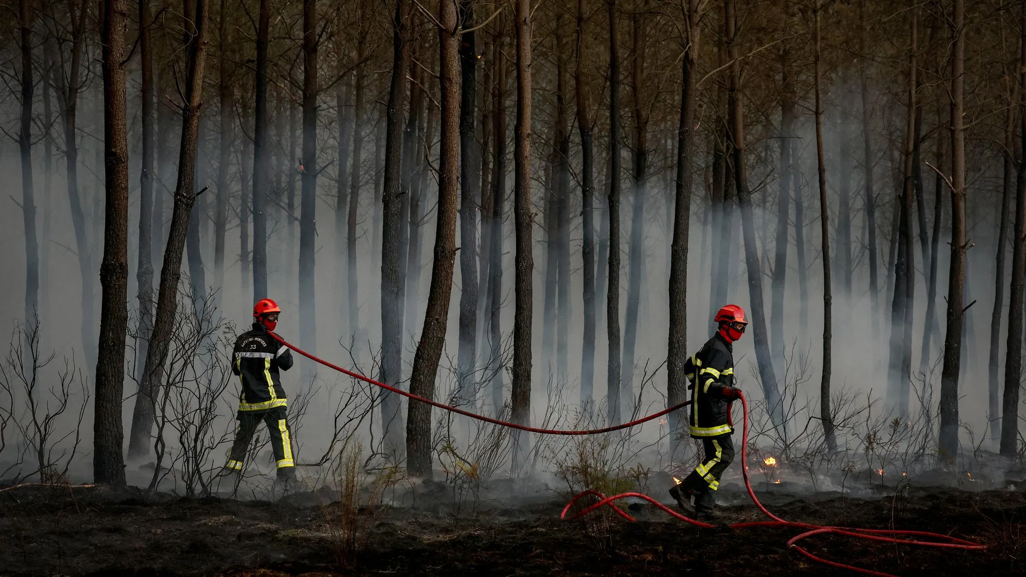 EN GIRONDE, L’INCENDIE « GLOBALEMENT STABLE » CETTE NUIT, MAIS LA CHALEUR ARRIVE
