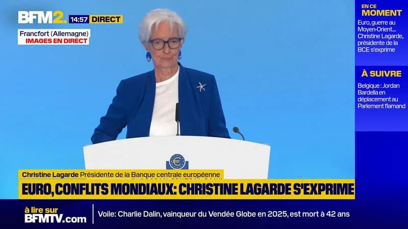 LA CROISSANCE EN ZONE EURO N’EST PAS « SÉRIEUSEMENT MENACÉE », ASSURE LA PRÉSIDENTE DE LA BCE, CHRISTINE LAGARDE