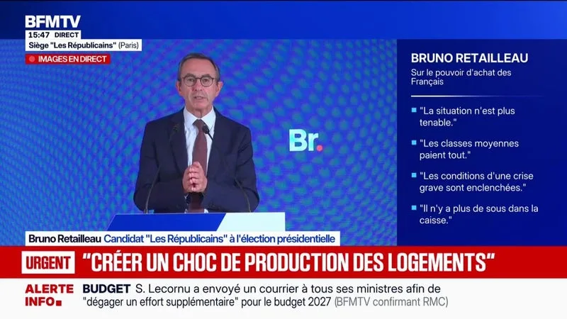 BRUNO RETAILLEAU, CANDIDAT LR À LA PRÉSIDENTIELLE, SOUHAITE « TRANSFORMER, NOTAMMENT EN ÎLE-DE-FRANCE, LES BUREAUX VACANTS EN LOGEMENTS »