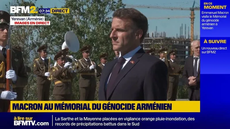 EMMANUEL MACRON AU MÉMORIAL DU GÉNOCIDE ARMÉNIEN, À YEREVAN