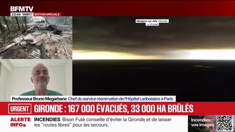 FUMÉES DES INCENDIES: « IL Y A DES RISQUES POUR LA SANTÉ PUBLIQUE », EXPLIQUE LE PR BRUNO MEGARBANE