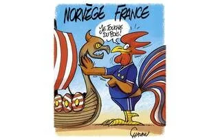 LE DESSIN DE CHAUNU : NORVÈGE – FRANCE AU MONDIAL DE FOOTBALL