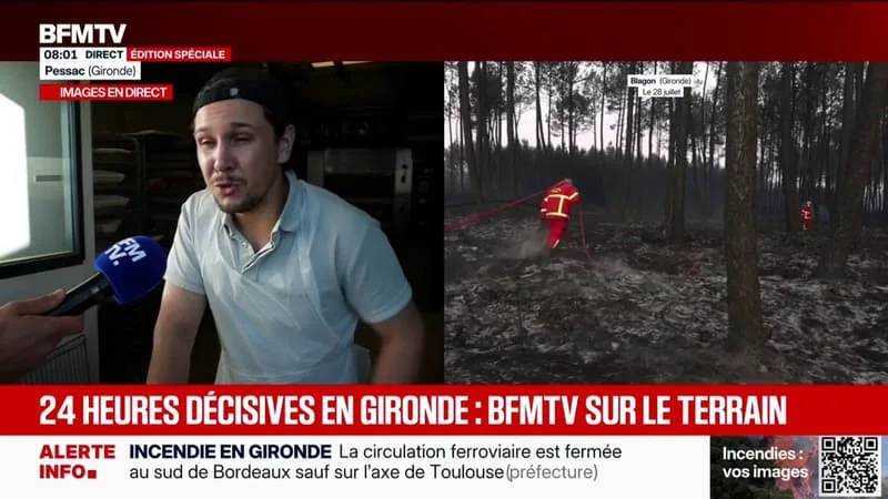 INCENDIE EN GIRONDE: « ON NE SAIT PAS TROP À QUOI S’ATTENDRE, ON EST INQUIETS MALGRÉ TOUT », CONFIE CE BOULANGER DE PESSAC