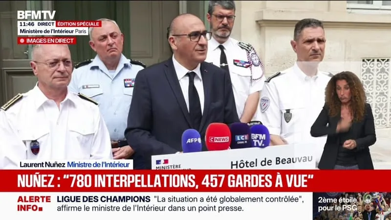 VICTOIRE DU PSG: « NOUS RÉPONDRONS AVEC LA MÊME FERMETÉ » LORS DE LA PARADE SUR LES CHAMPS-DE-MARS, ASSURE LAURENT NUÑEZ, MINISTRE DE L’INTÉRIEUR